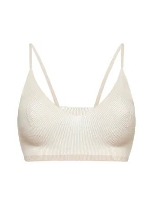 Jacquemus Valensole Ribbed Knit Cropped Top