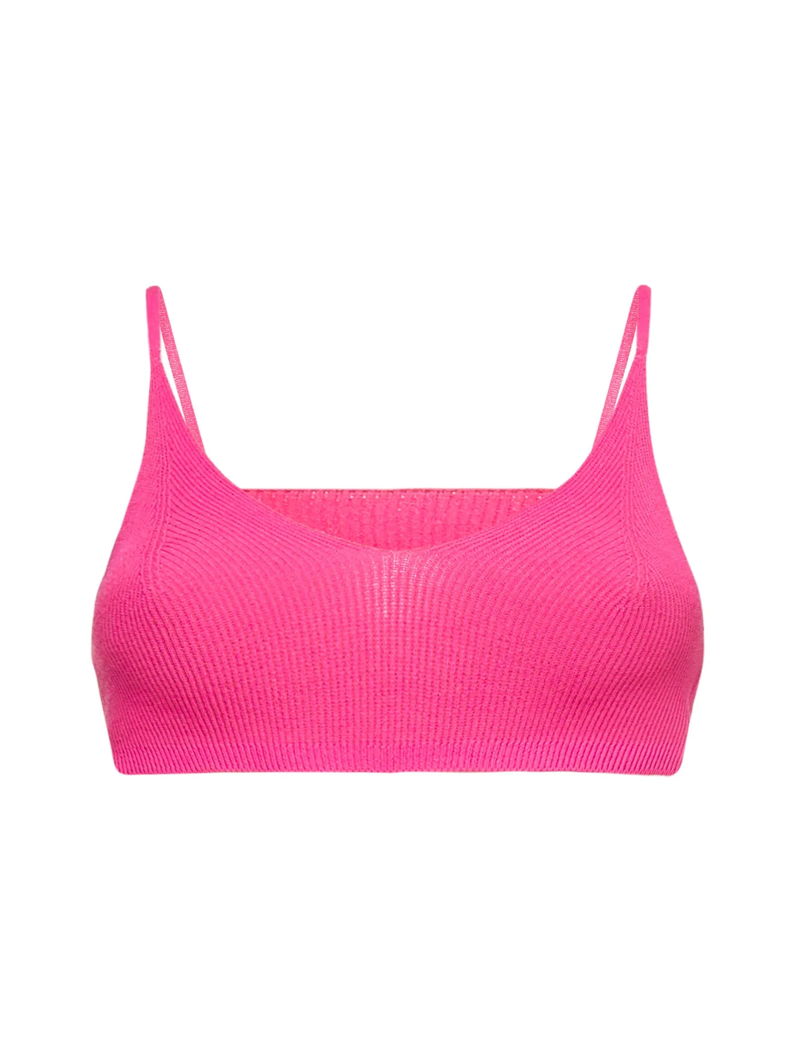 Jacquemus Valensole Ribbed Knit Cropped Top