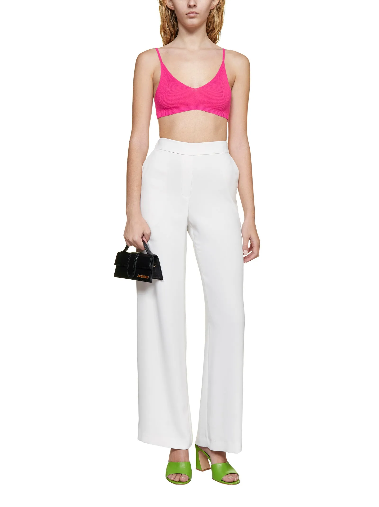 Jacquemus Valensole Ribbed Knit Cropped Top