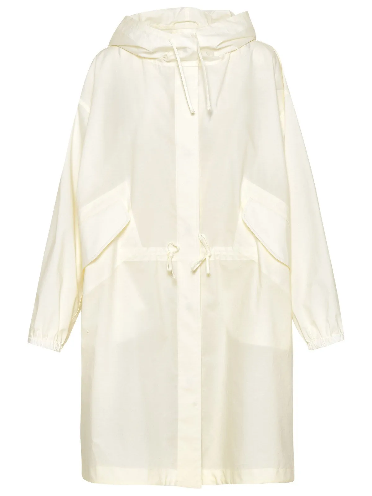 Jil Sander Logo Printed Drawstring Hooded Coat