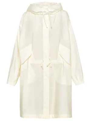 Jil Sander Logo Printed Drawstring Hooded Coat