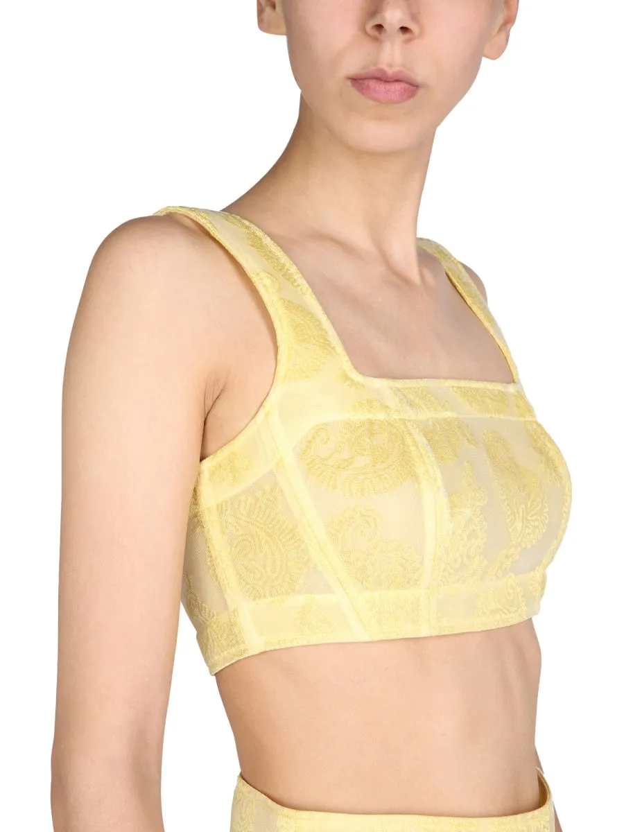 Jil Sander Paisley-Printed Sleeveless Cropped Top