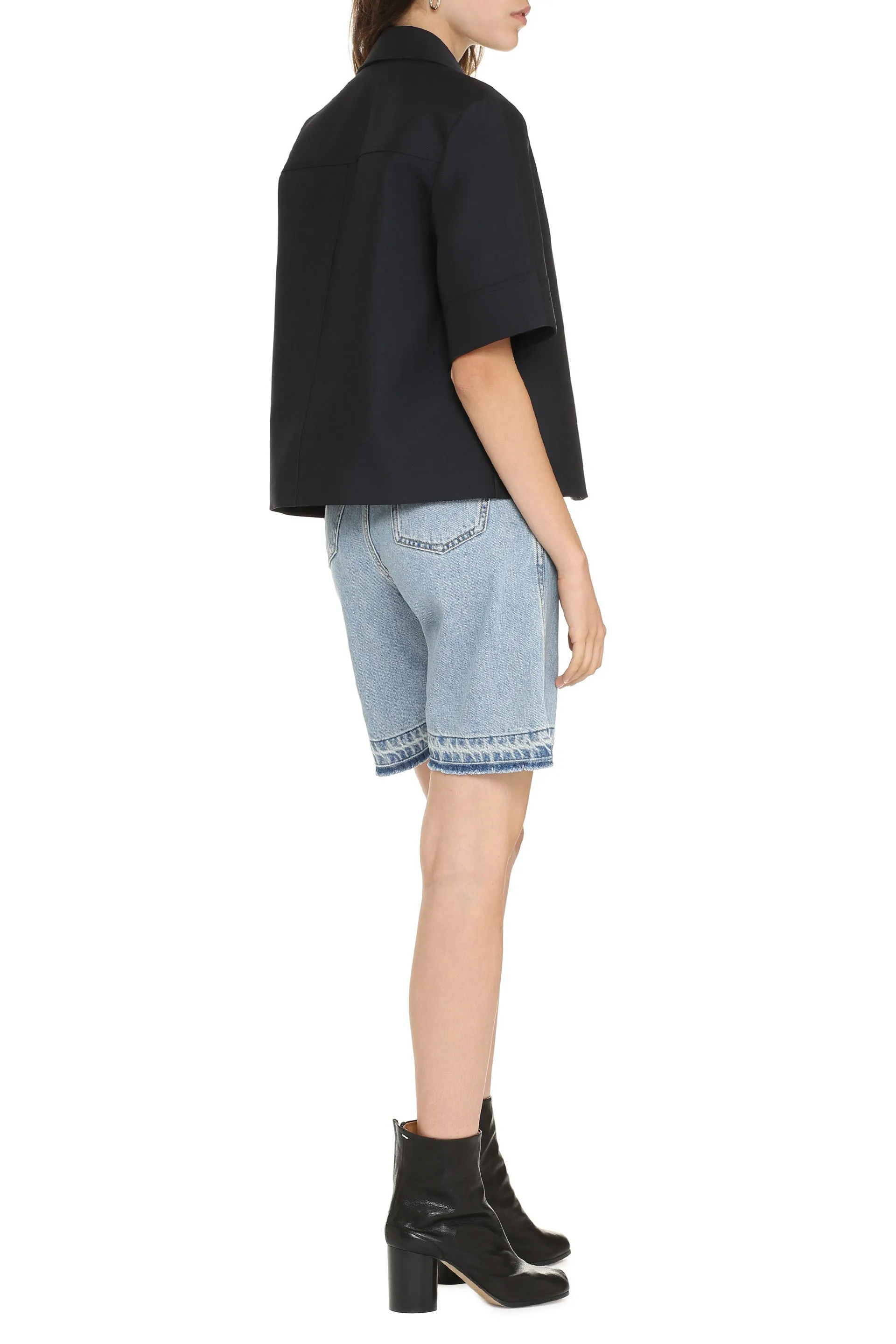 Jil Sander Short-Sleeve Cropped Jacket