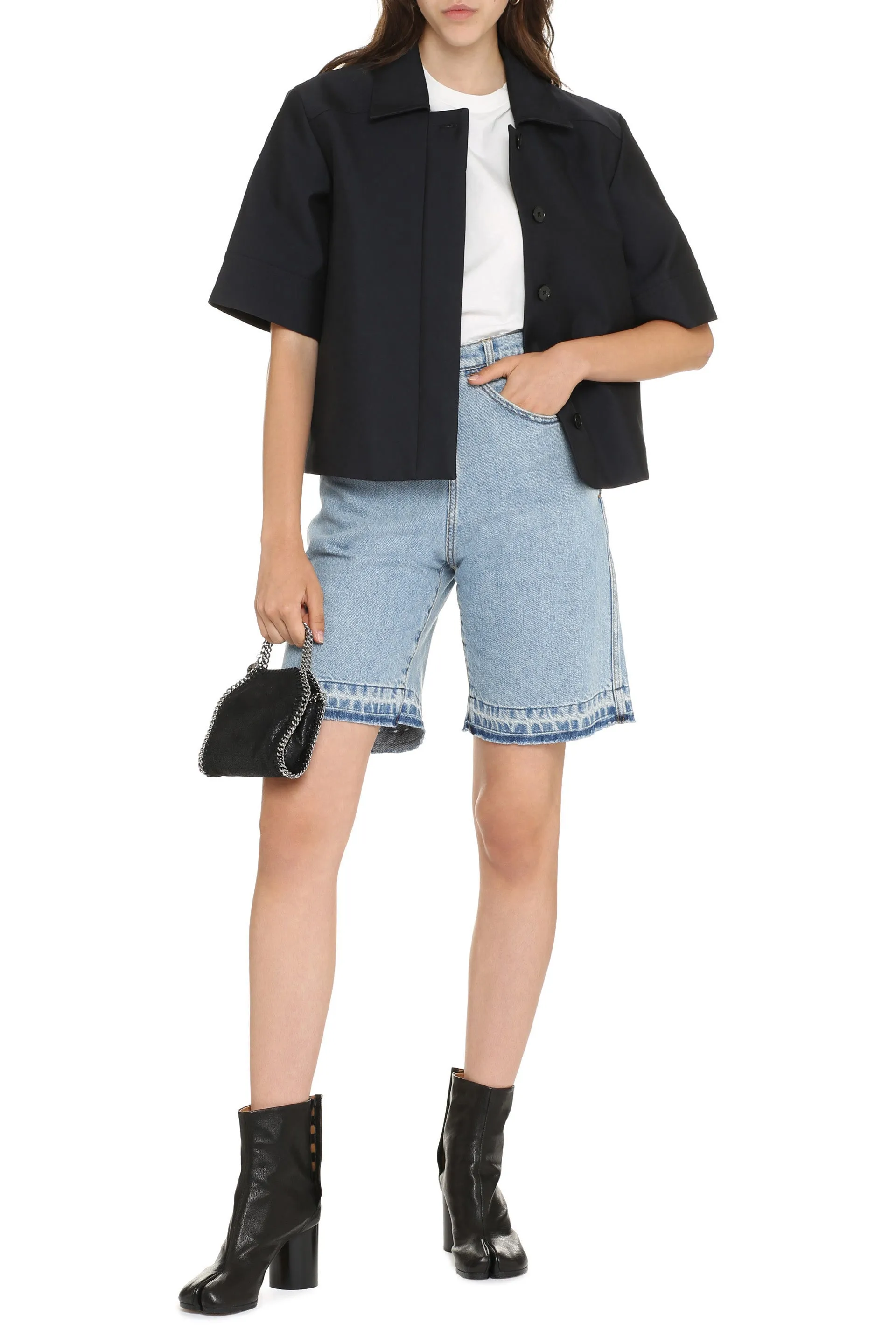 Jil Sander Short-Sleeve Cropped Jacket