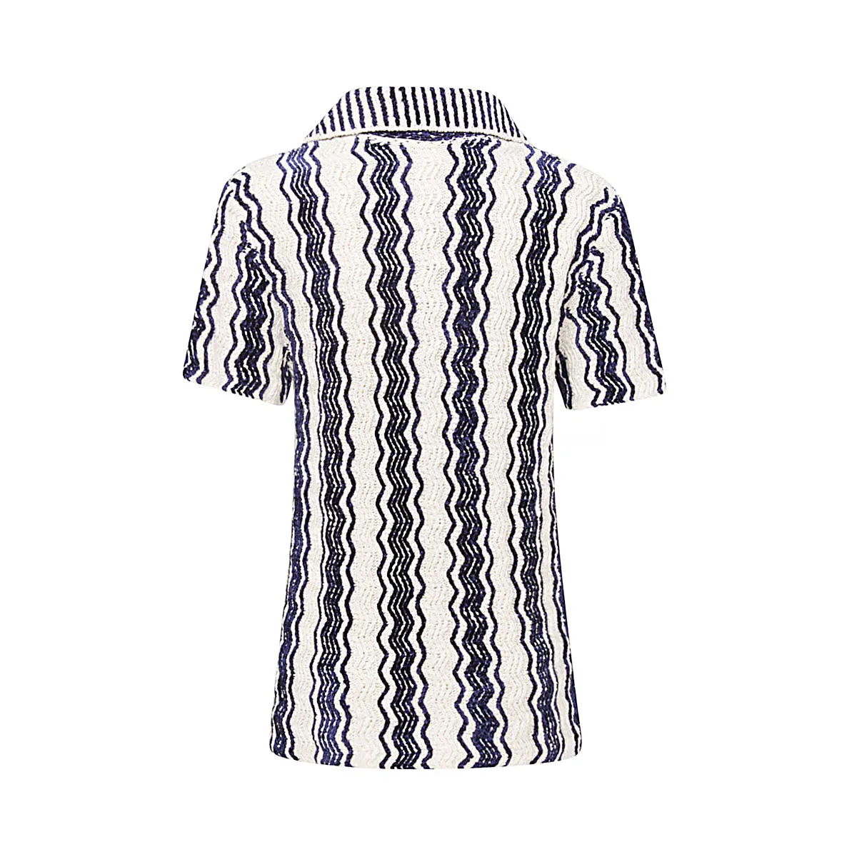 Jil Sander Stripe-Detail V-Neck Polo Top