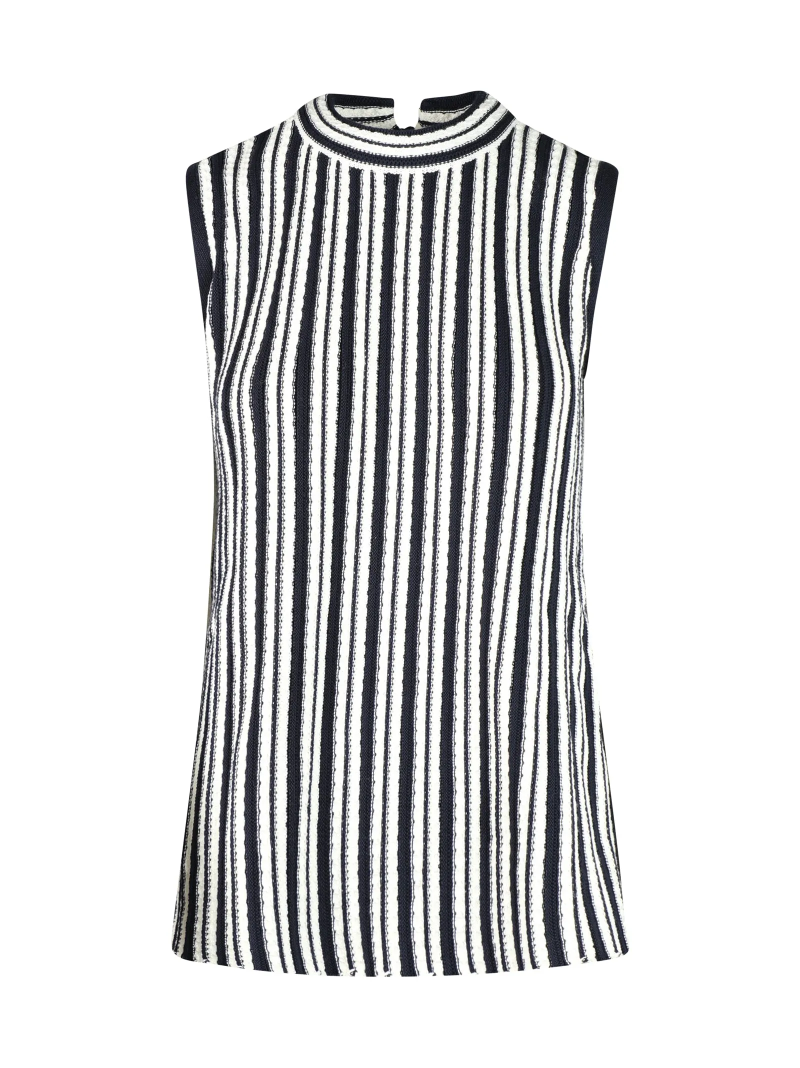 Jil Sander V-Neck Striped Knit Top
