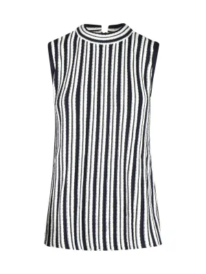 Jil Sander V-Neck Striped Knit Top