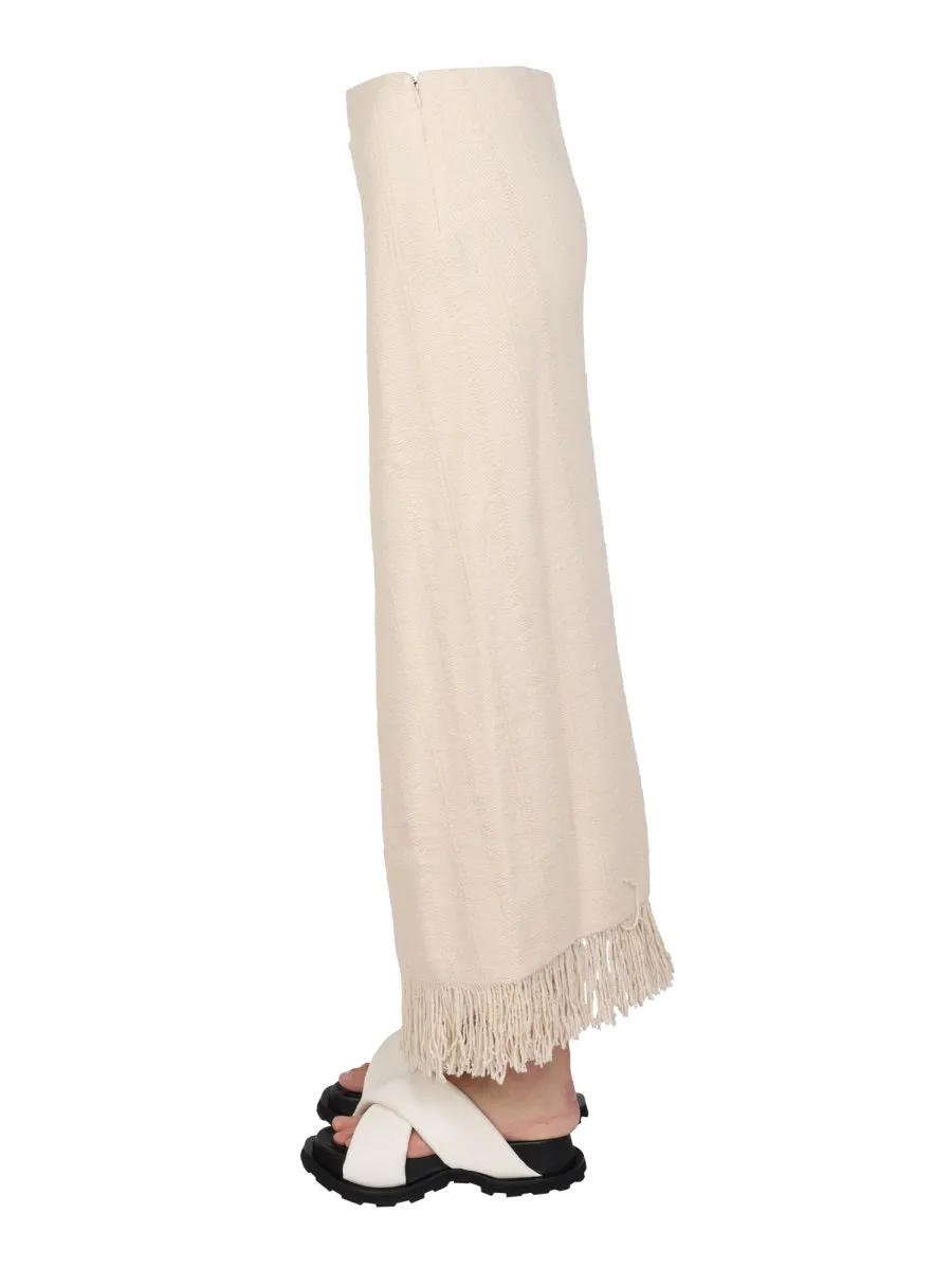 Jil Sander Wrapped Fringed Maxi Skirt