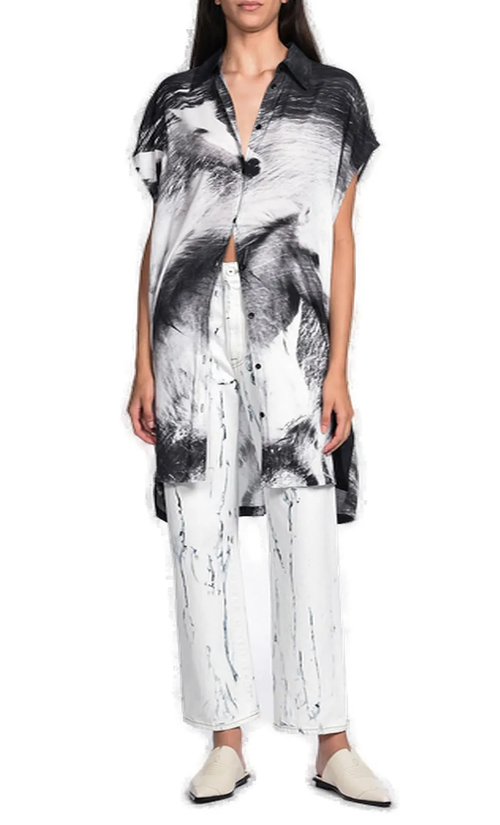 Just Cavalli Horse Print Knee-Length Shirt