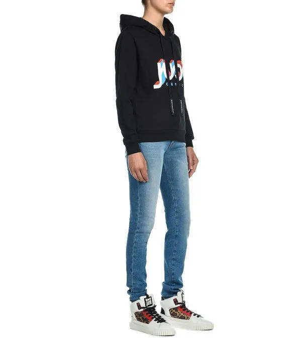 Just Cavalli Logo Print Drawstring Hoodie