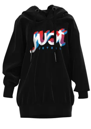 Just Cavalli Logo Print Drawstring Hoodie