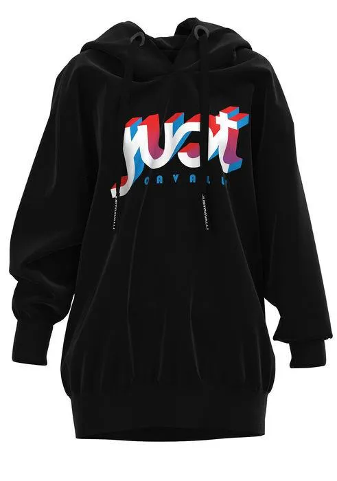 Just Cavalli Logo Print Drawstring Hoodie