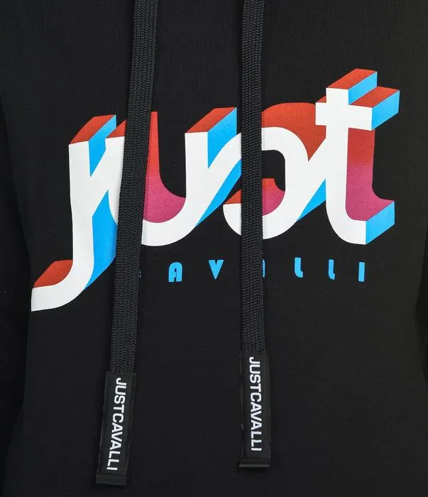 Just Cavalli Logo Print Drawstring Hoodie