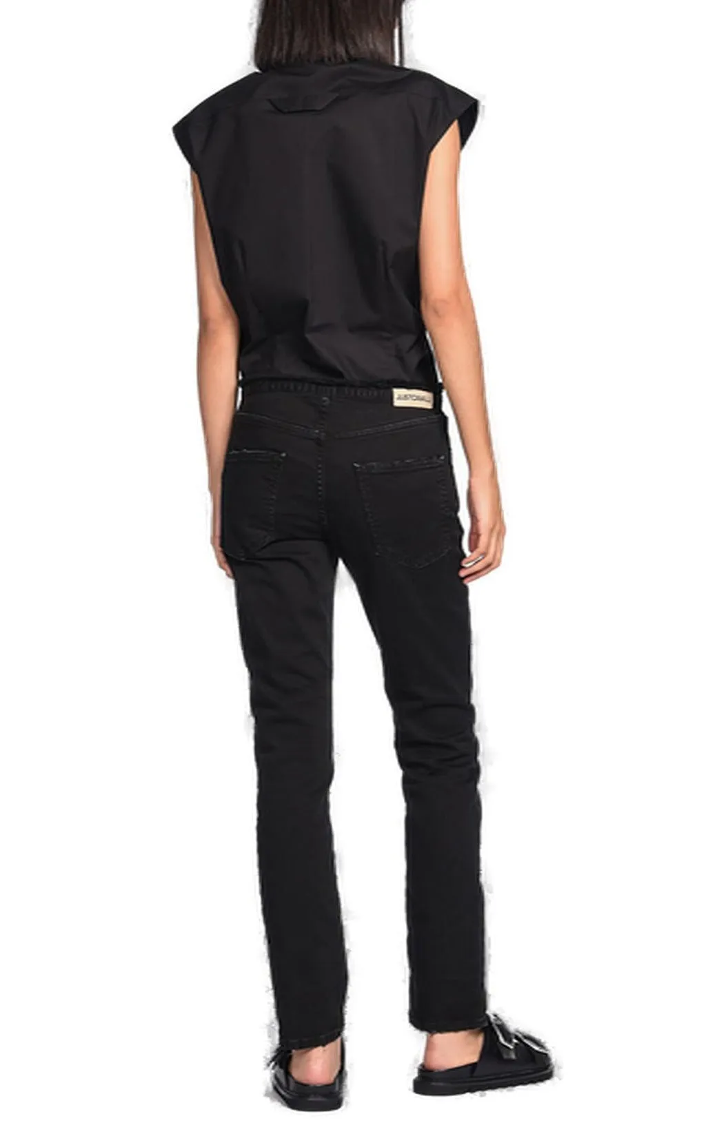 Just Cavalli Perforated Graphic Detail Sleeveless Shirt