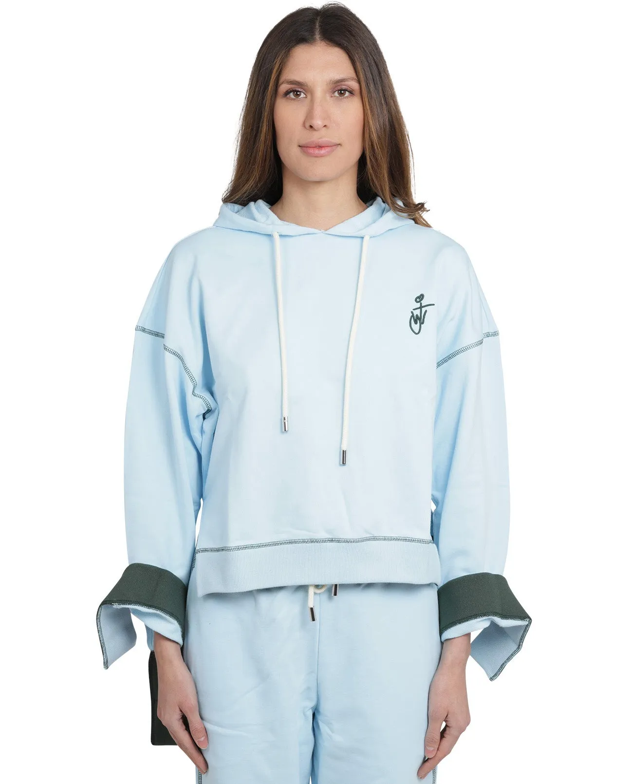 JW Anderson Anchor-Embroidered Drawstring Hoodie
