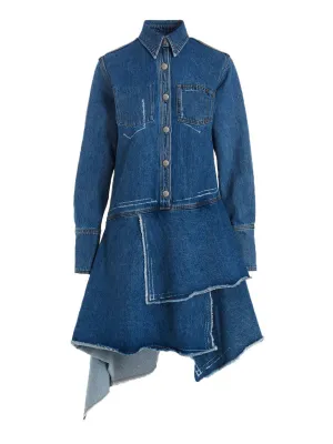 JW Anderson Asymmetric Hem Denim Shirt Dress