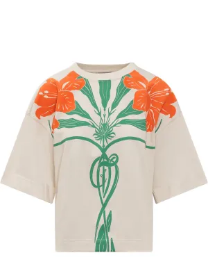 JW Anderson Flower Printed Crewneck T-Shirt