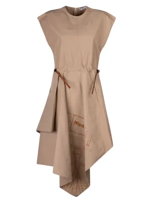 JW Anderson Logo Print Asymmetric Dress