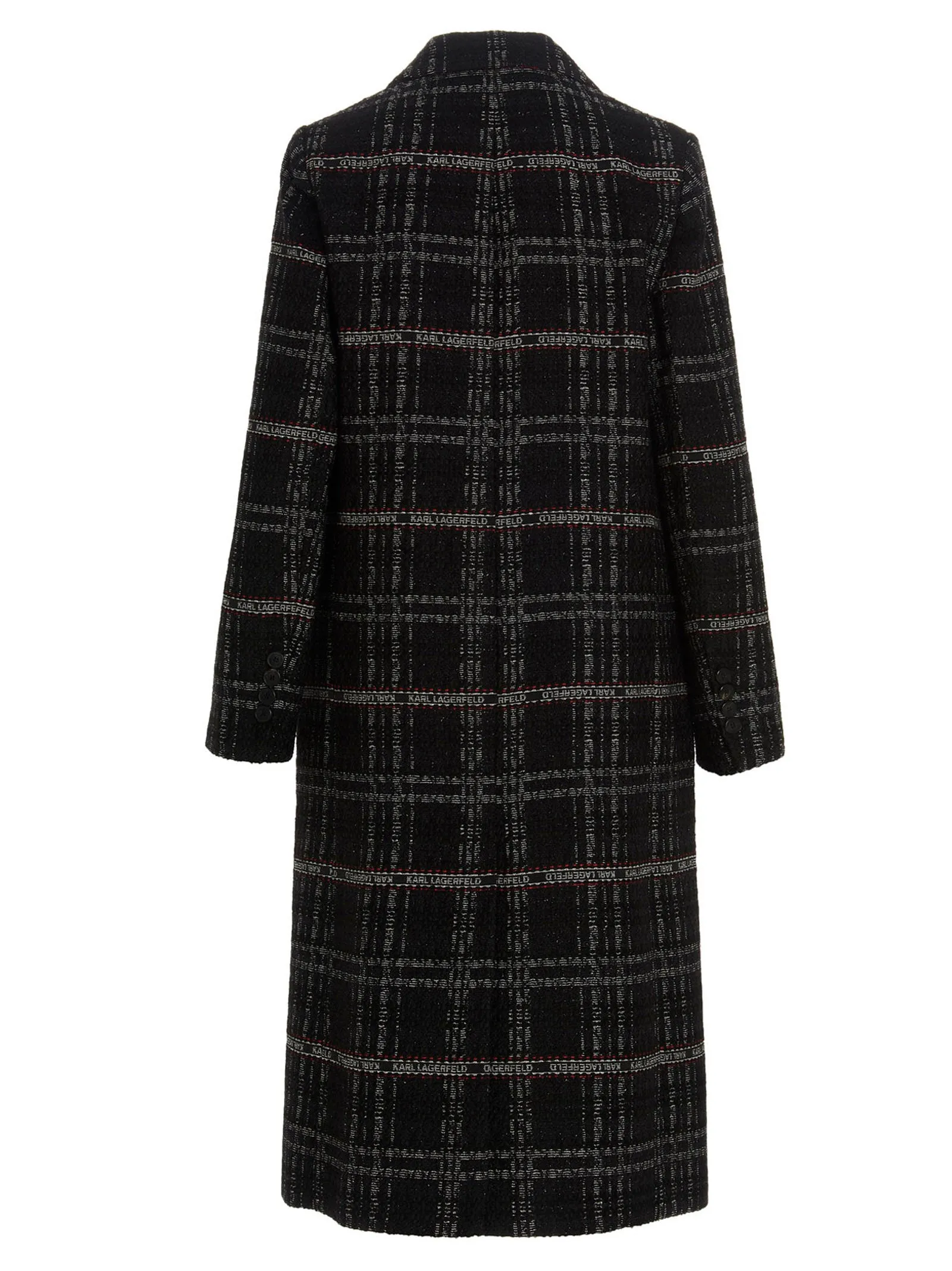 Karl Lagerfeld Check Print Tailored Coat