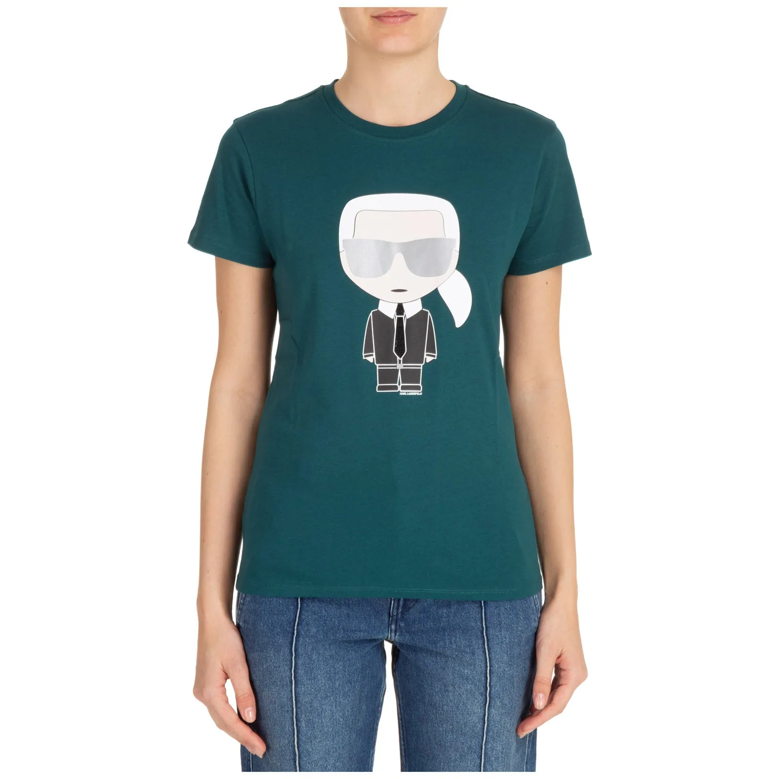 Karl Lagerfeld Ikonik Graphic Printed Crewneck T-Shirt
