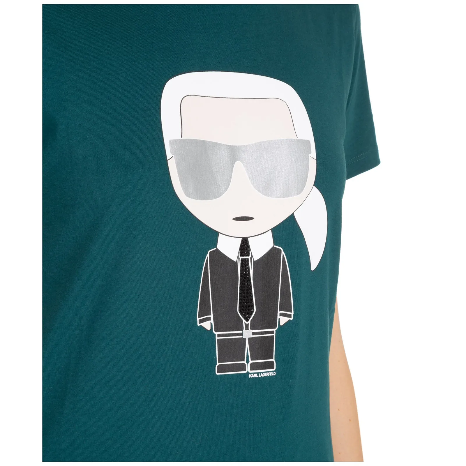 Karl Lagerfeld Ikonik Graphic Printed Crewneck T-Shirt