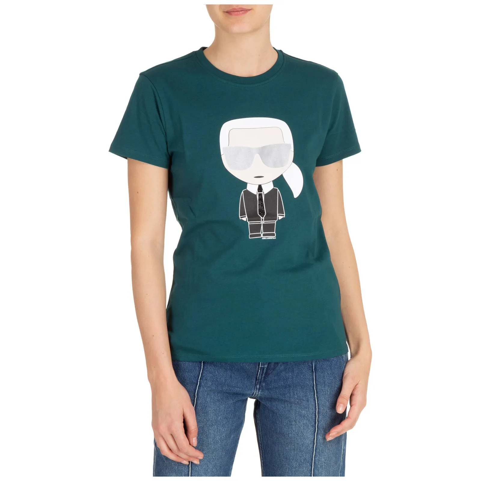 Karl Lagerfeld Ikonik Graphic Printed Crewneck T-Shirt