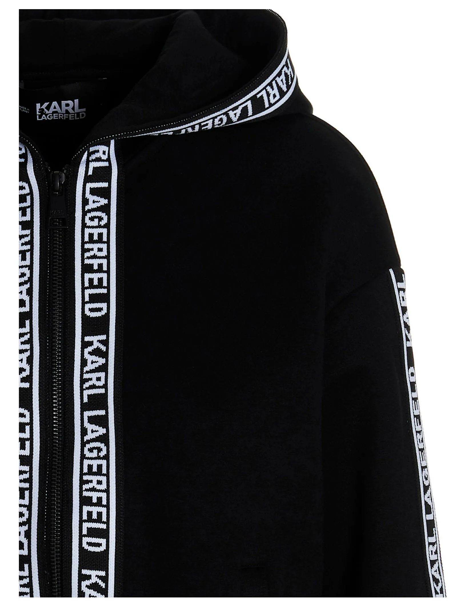 Karl Lagerfeld Logo Tape Zip-Up Hoodie