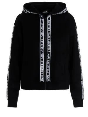 Karl Lagerfeld Logo Tape Zip-Up Hoodie