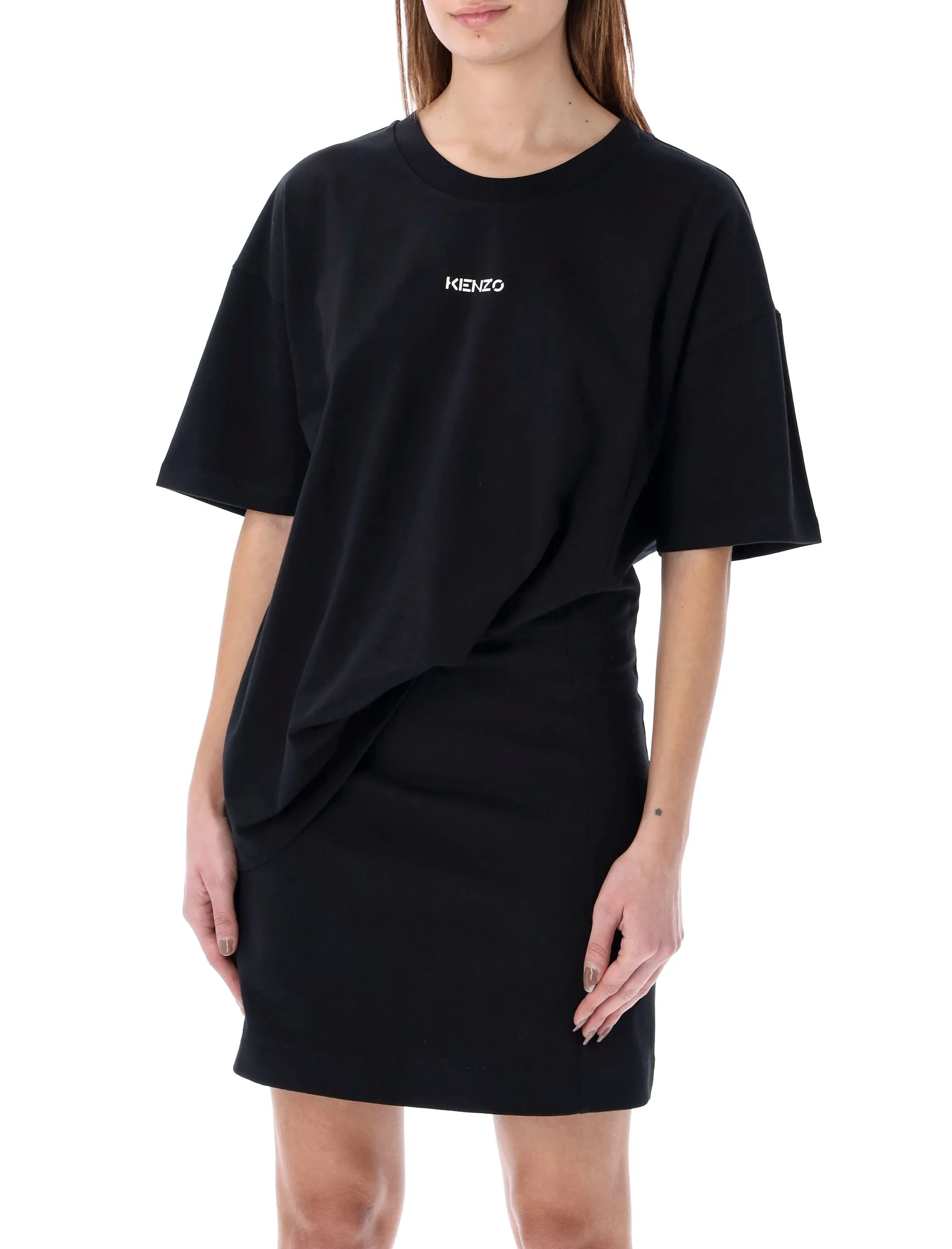 Kenzo Logo Printed Crewneck Mini T-Shirt Dress