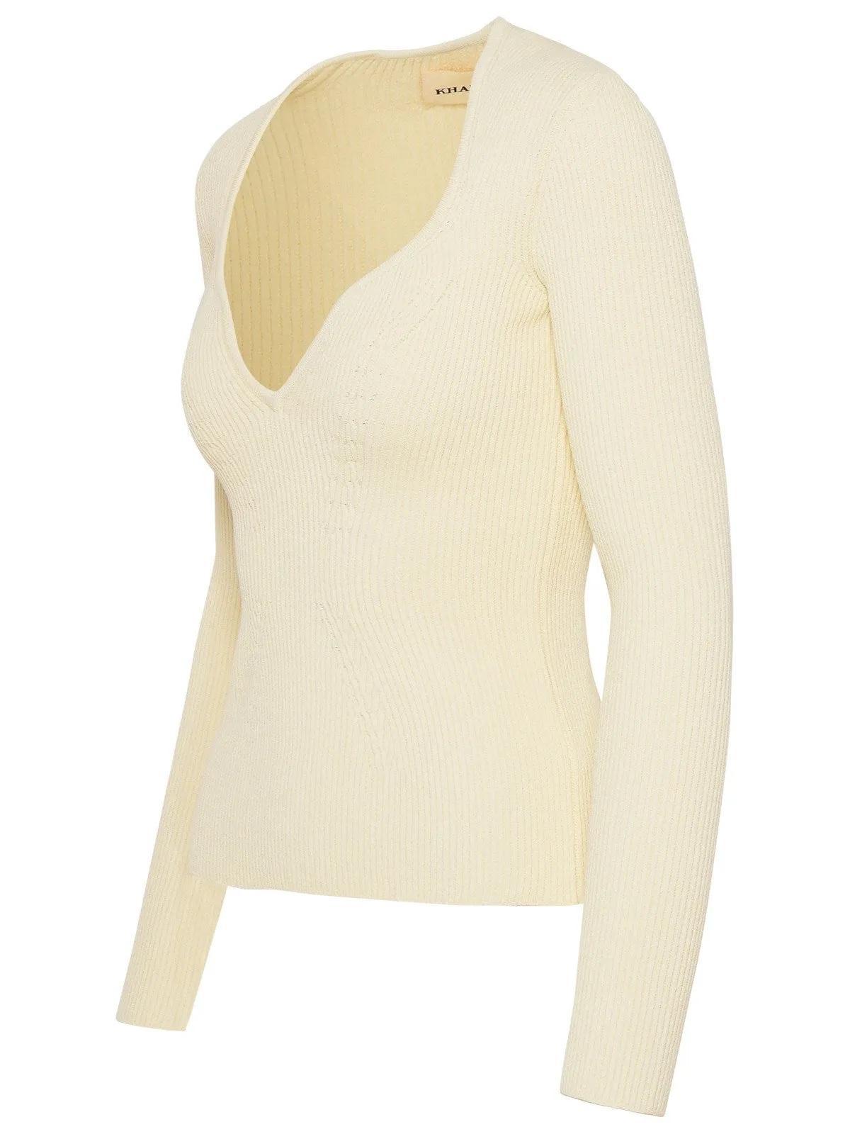Khaite Long-Sleeved Ribbed-Knit Top