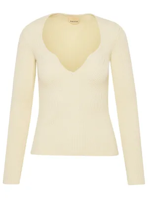 Khaite Long-Sleeved Ribbed-Knit Top