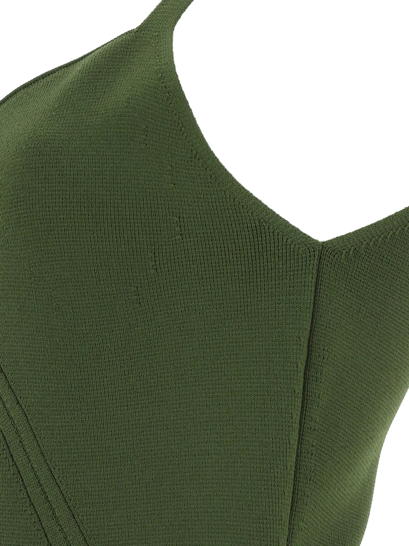 Khaite Plunging V-Neck Midi Dress