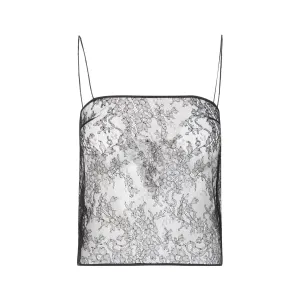 Khaite Sheer Lace Sadle Tank Top
