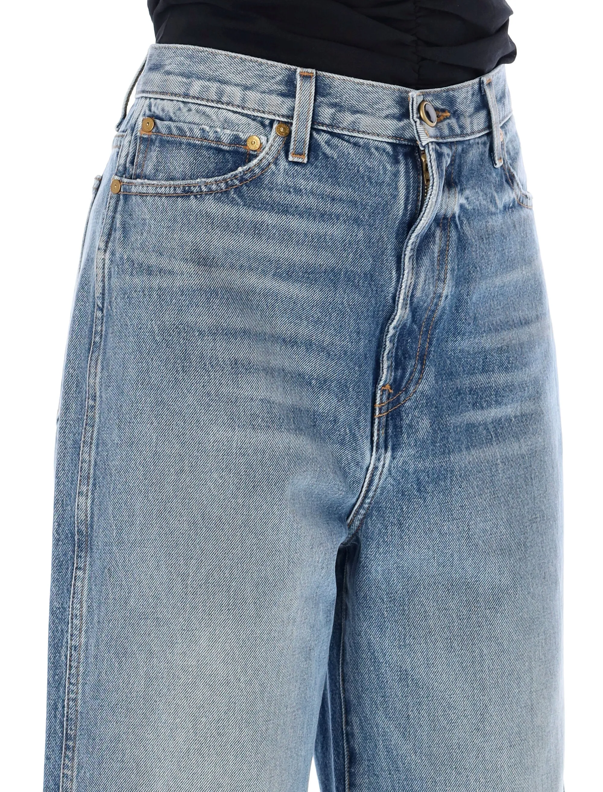 Khaite The Jordan Paint Splatter Detailed Jeans