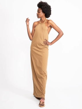 Khaki American Neck Dress