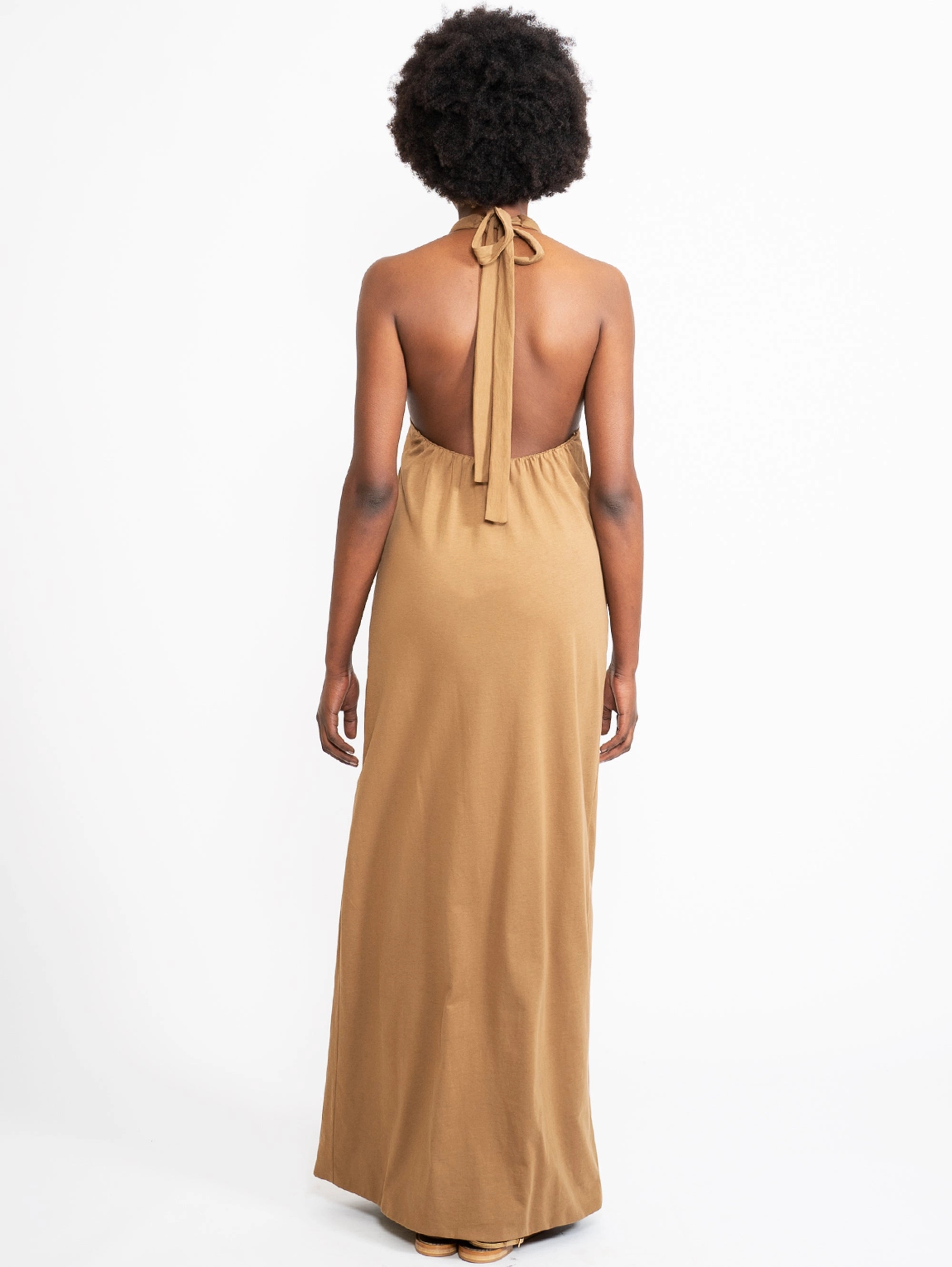 Khaki American Neck Dress