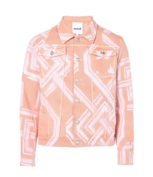 Koch Denim Spray Monogram Jean Jacket