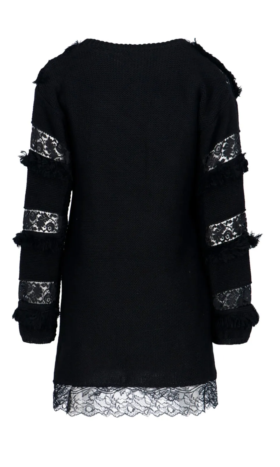 Koch Drop Shoulder Lace Embellished Knitted Dress