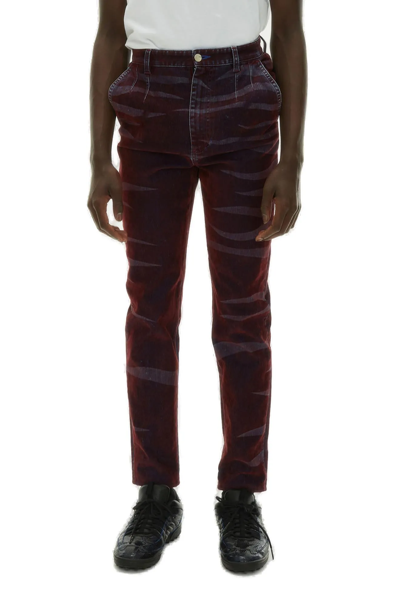 Koch Flame Print Slim Cut Jeans