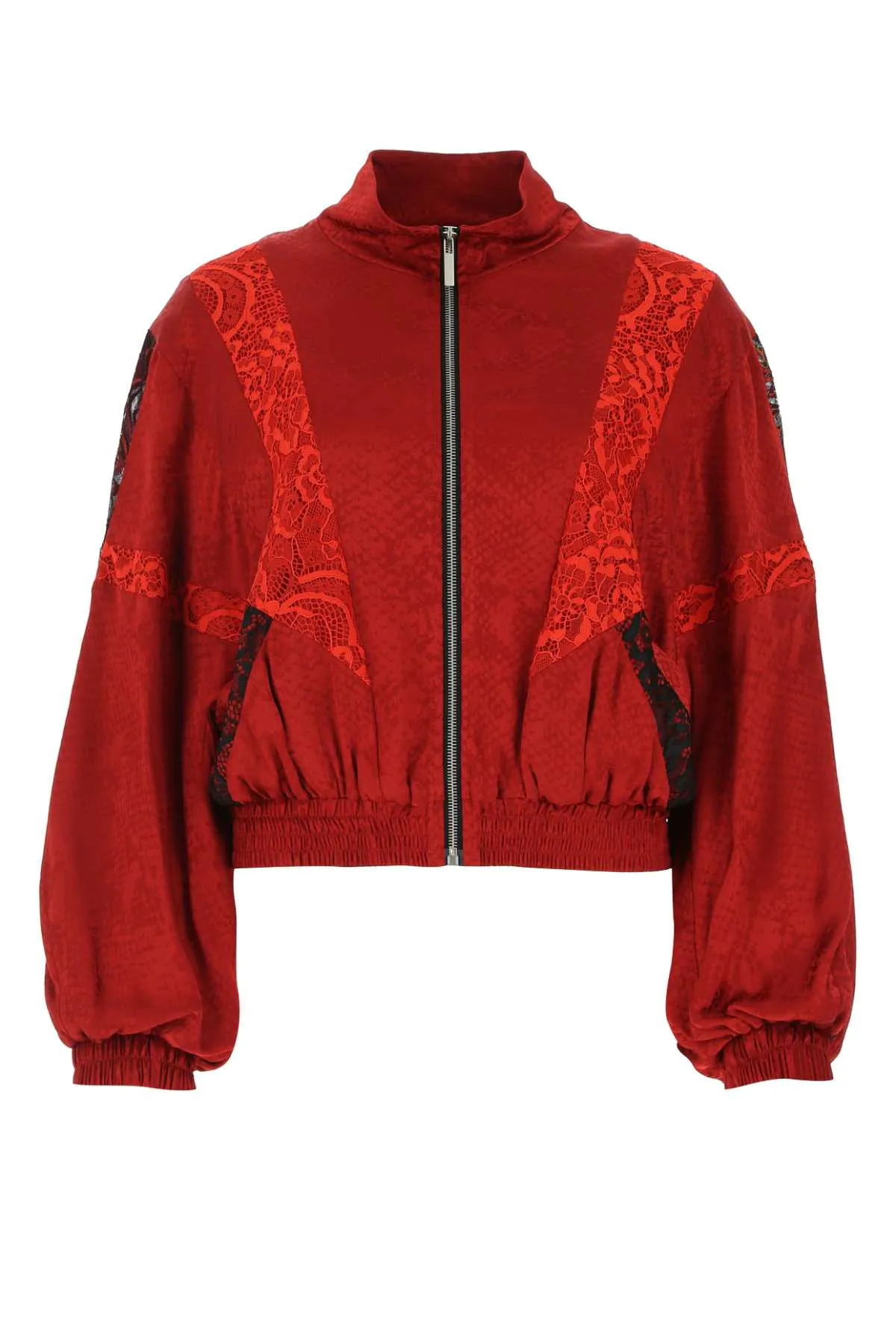 Koch High-Neck Lace-Detailed Bomber Jacket