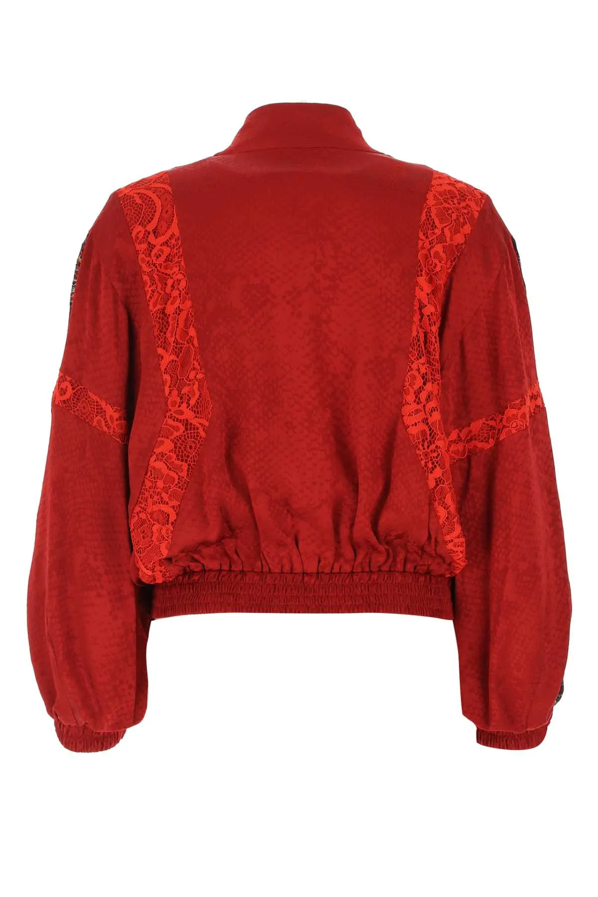 Koch High-Neck Lace-Detailed Bomber Jacket