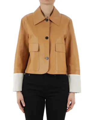 Loewe Button Long Sleeved Leather Jacket