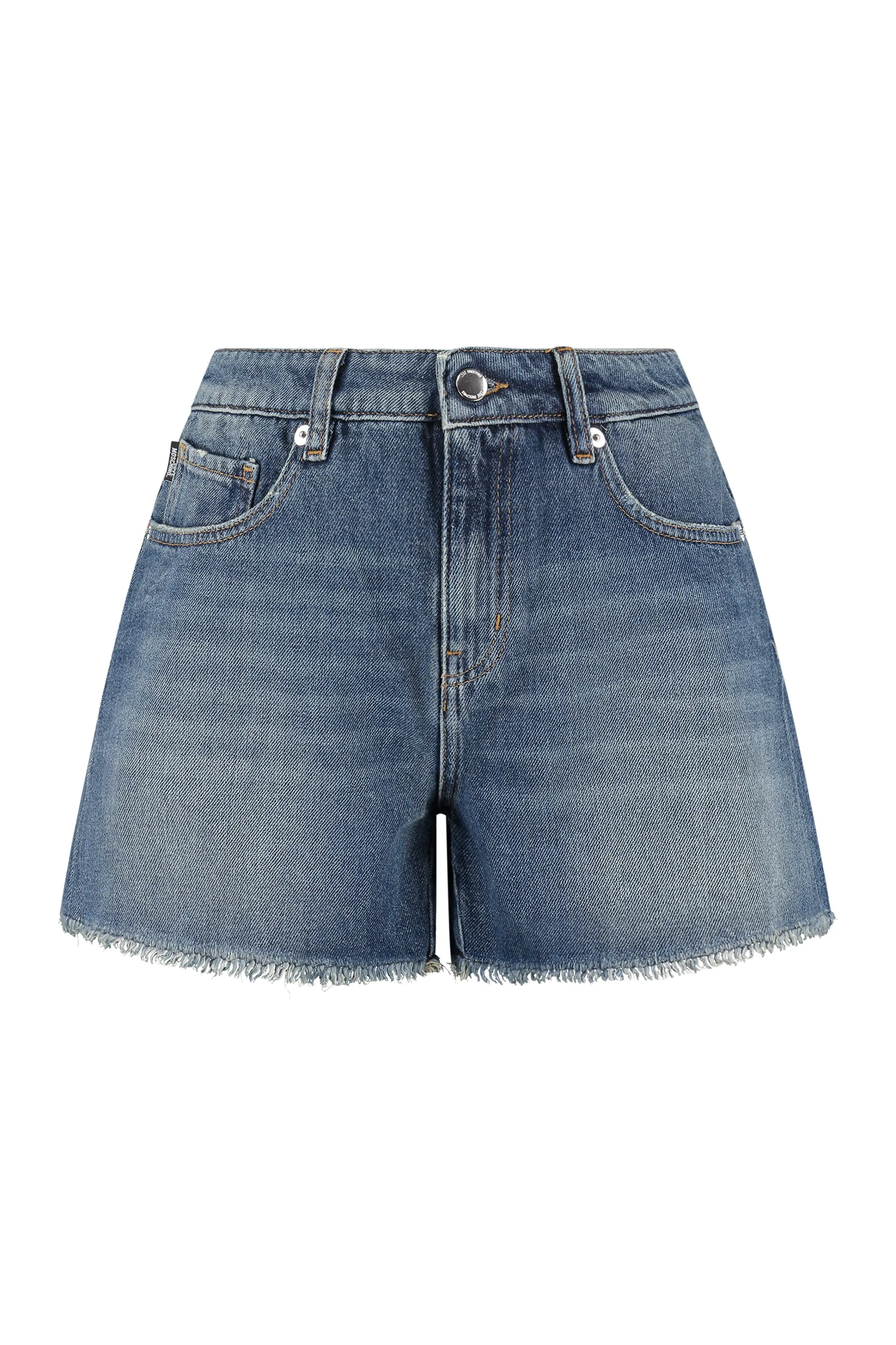 Love Moschino Heart Logo Patch Denim Shorts