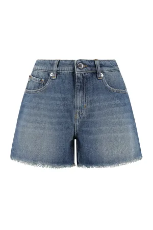 Love Moschino Heart Logo Patch Denim Shorts