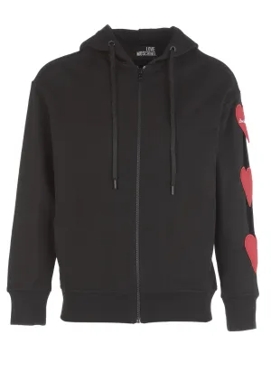 Love Moschino Heart Patch Zipped Hoodie