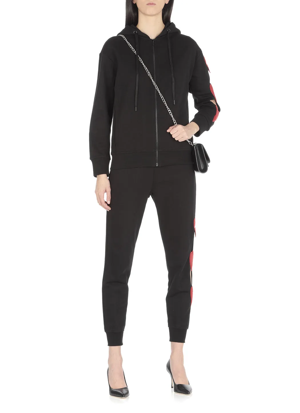 Love Moschino Heart Patch Zipped Hoodie