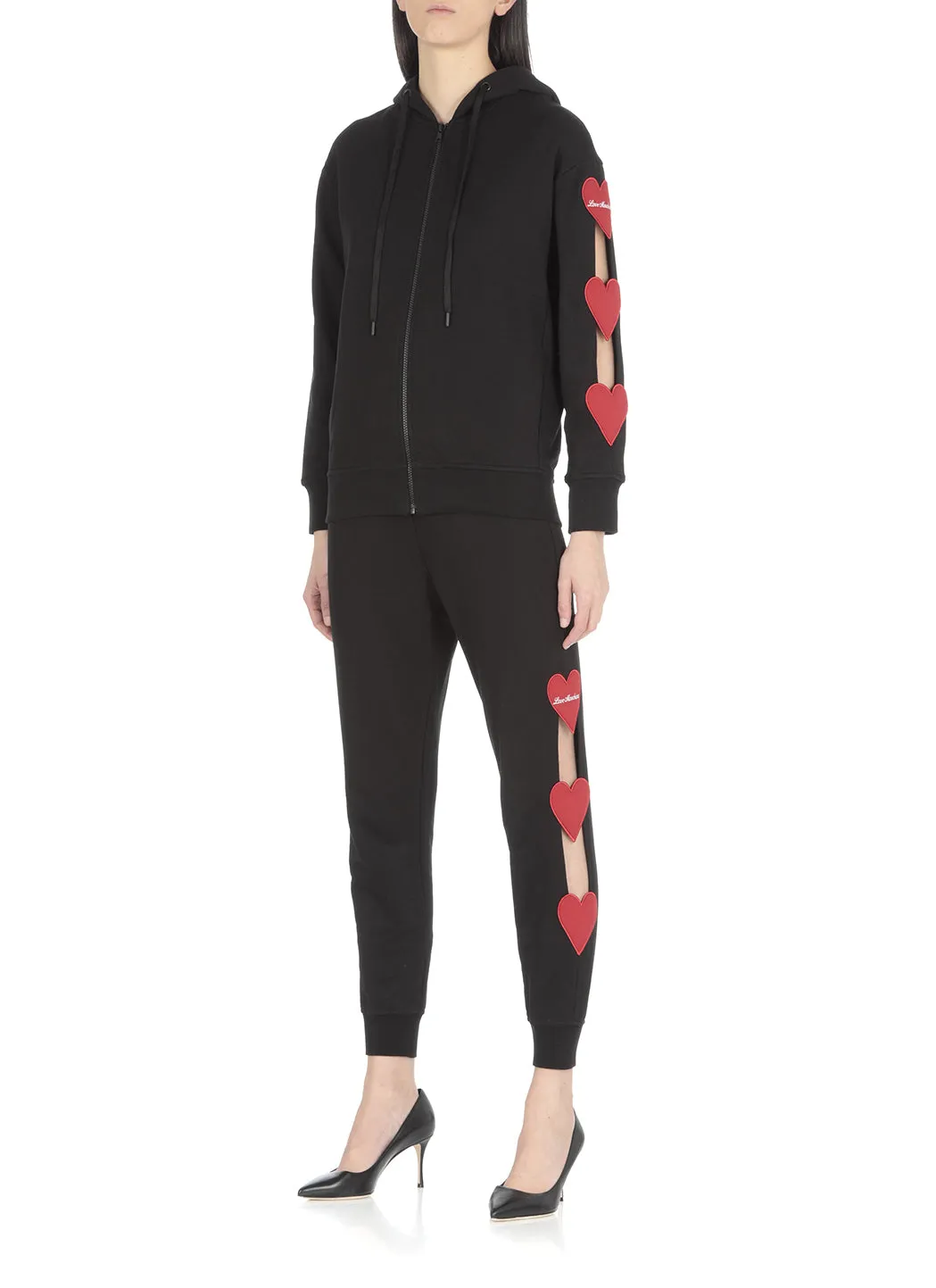 Love Moschino Heart Patch Zipped Hoodie