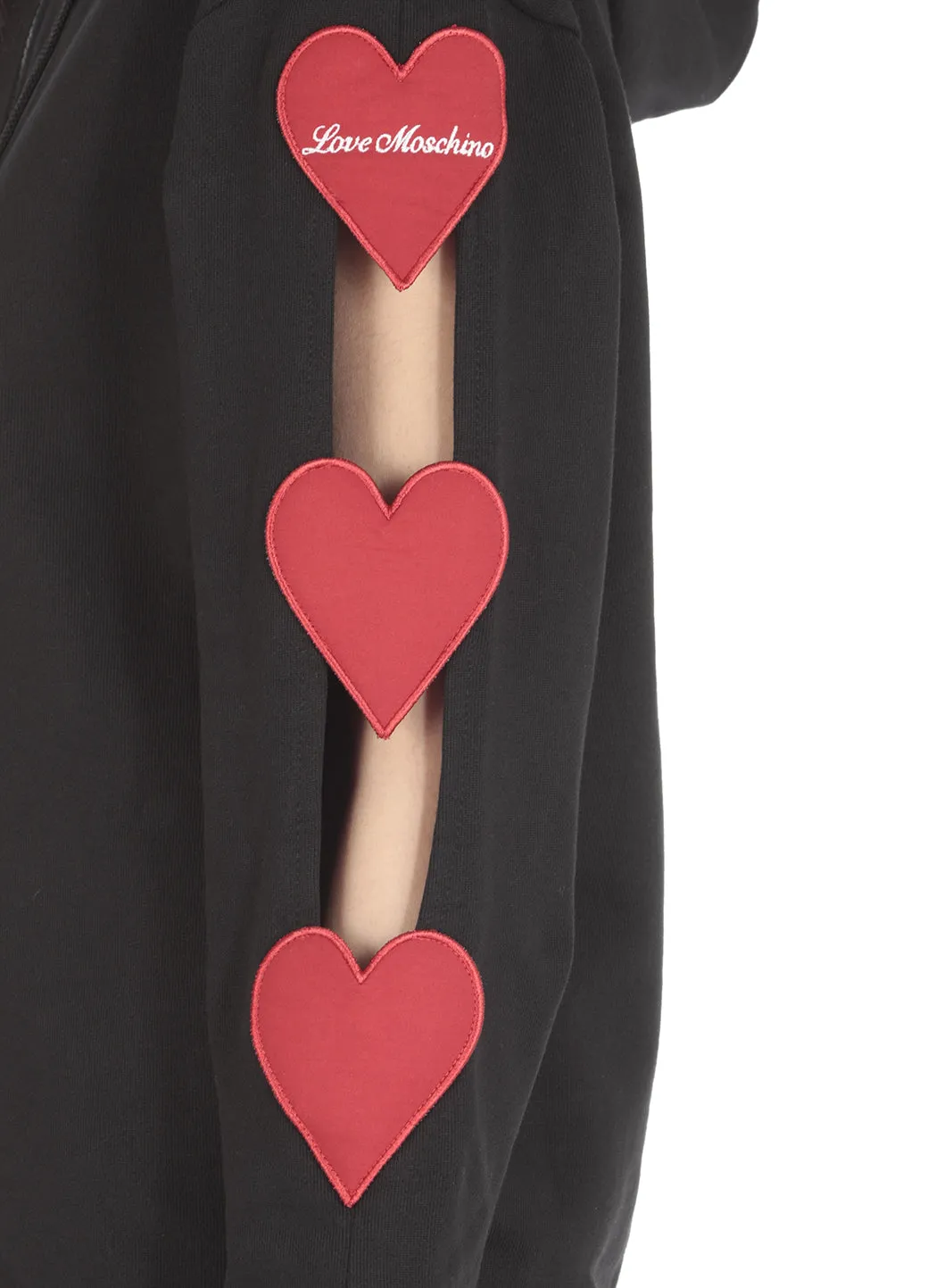 Love Moschino Heart Patch Zipped Hoodie