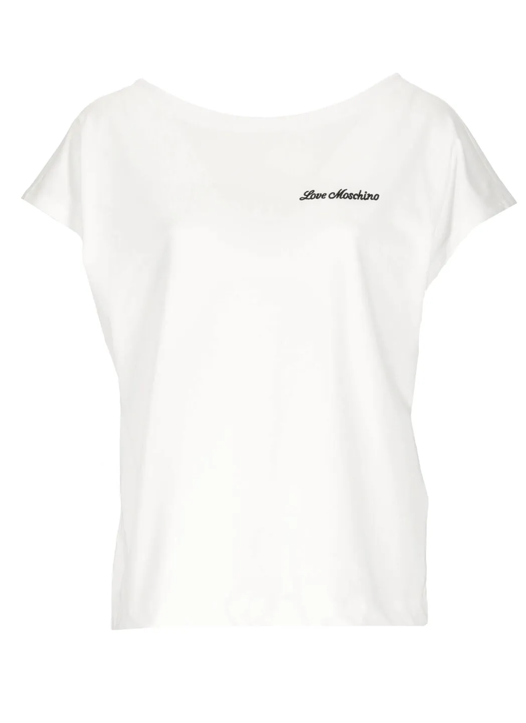 Love Moschino Logo Embroidered Crewneck T-Shirt