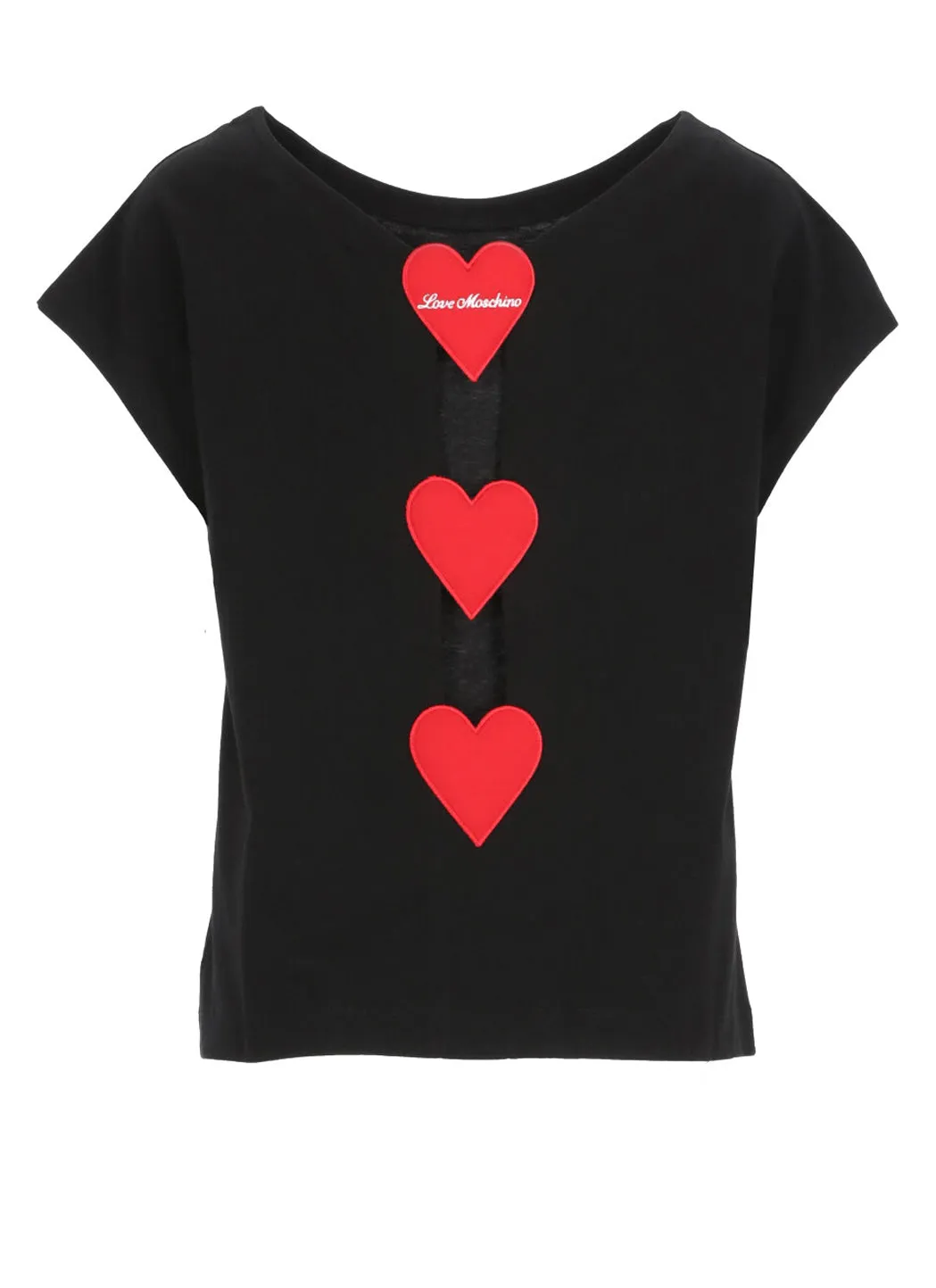 Love Moschino Logo Embroidered Crewneck T-Shirt